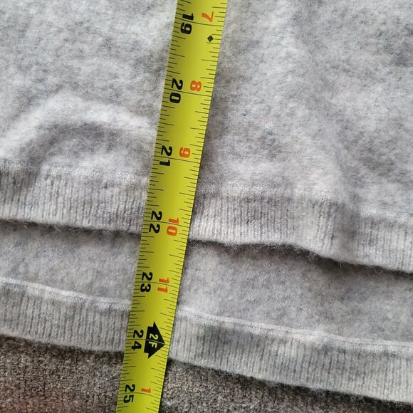 Cashmere Turtle Neck Sweater Max Studio Cream/Gray 100% 2 Ply Tunic Sz Med - Picture 11 of 13
